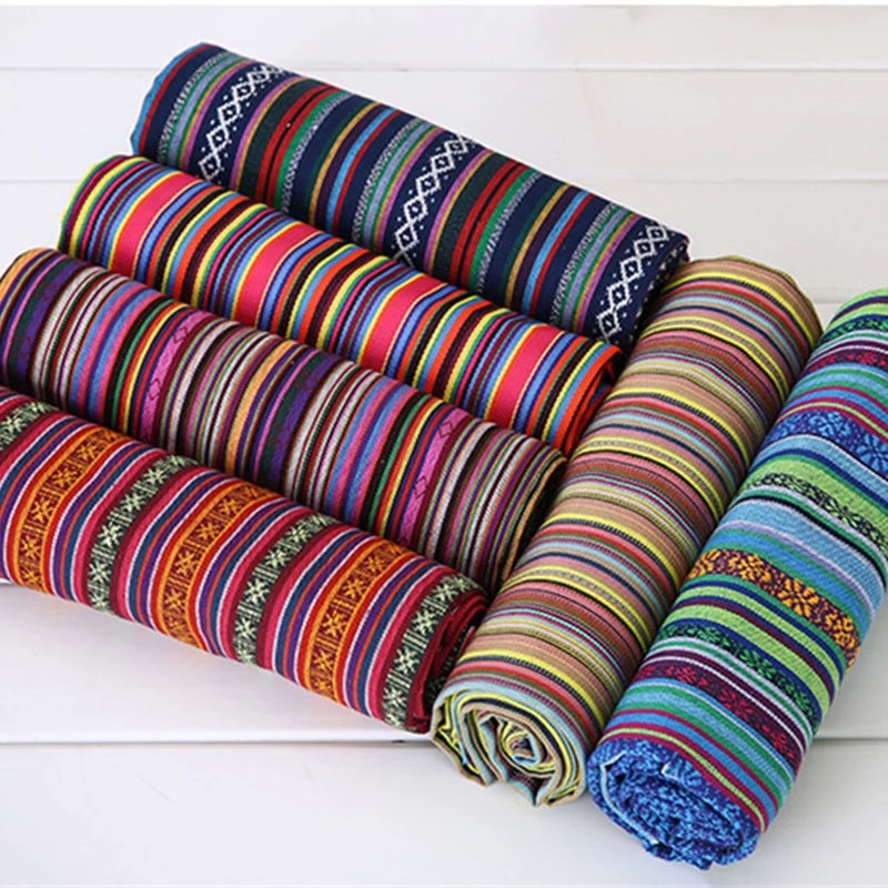 150*100cm New Ethnic Style Cotton Linen Fabric Textile Patchwork Sofa Cover Pillow Tablecloth Curtain Decorative Crafts Materials