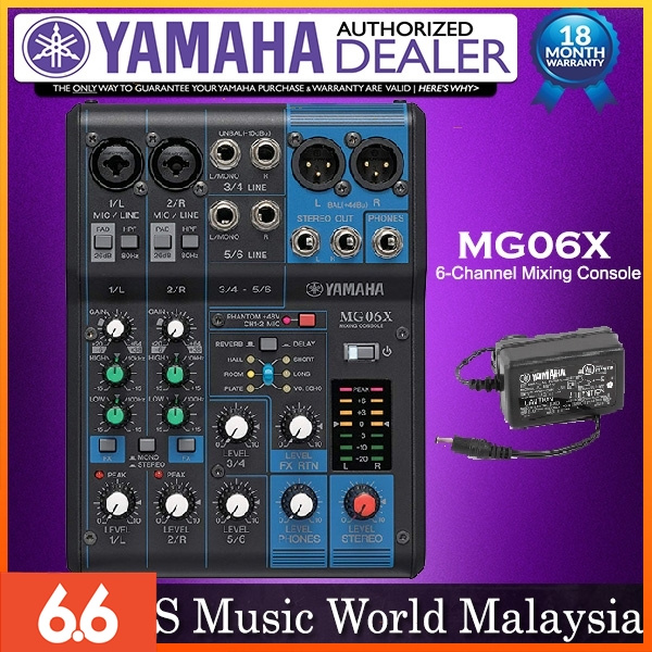 Yamaha Mg06x 6 Channel Analog Mixer Mixing Console With Effect Mg06 Mg 06x Shopee Malaysia