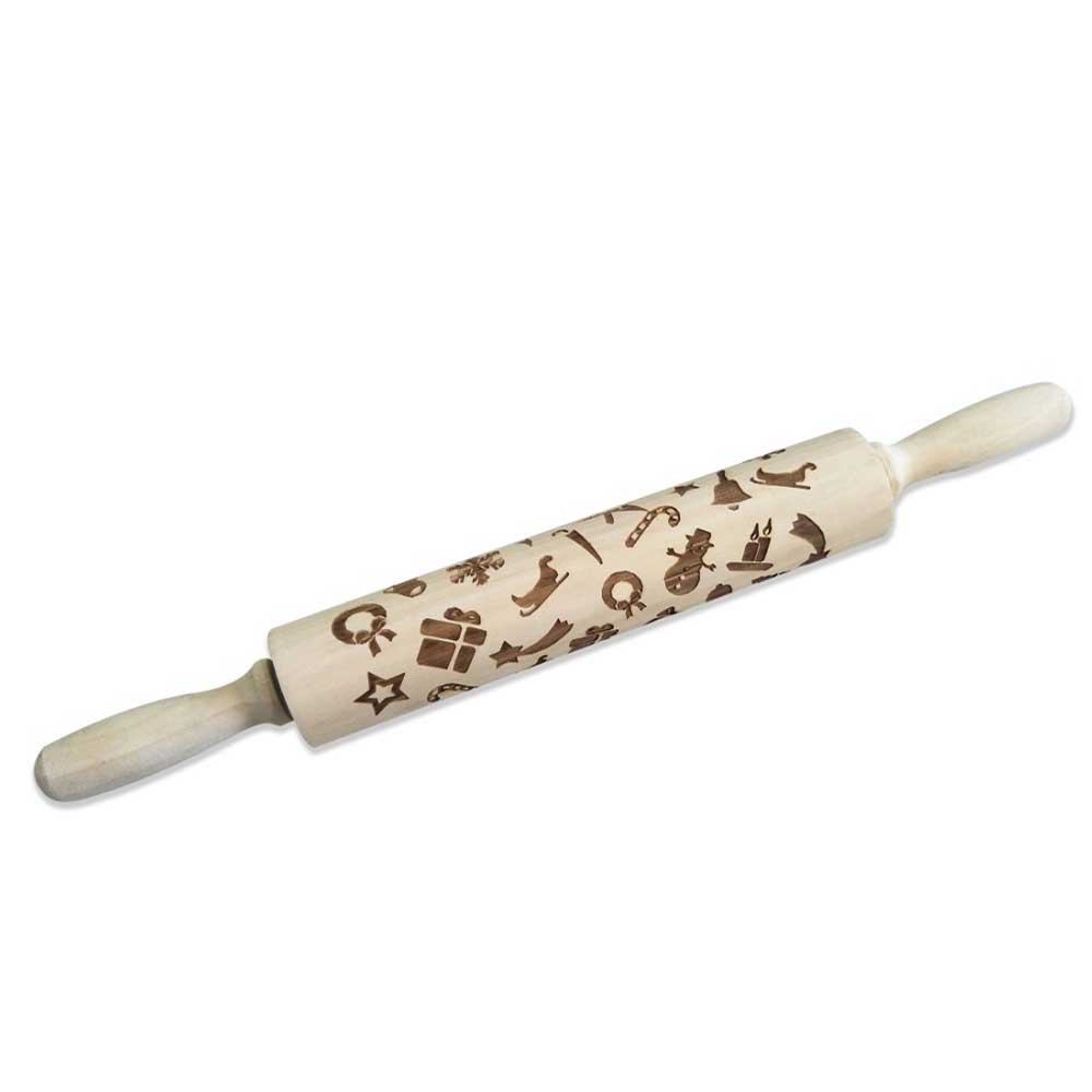 CHRISTMAS GIFTS embossing rolling pin Embossing rolling pin with Christmas symbols Christmas gingerbread cookies. 