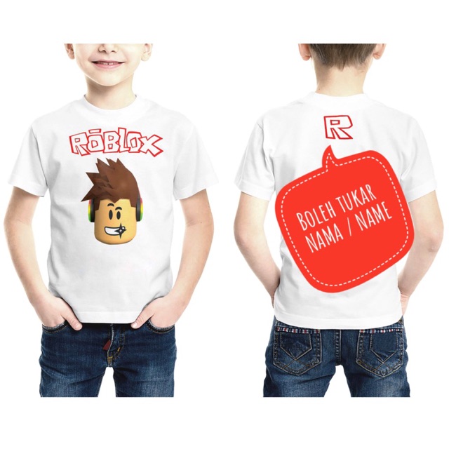 Roblox Tshirt Aesthetics Gfx Gaming Kid Baju Budak Print Name Custom Made Special Order Customize Cartoon Graphic Tee Shopee Malaysia - roblox pictures to color and print roblox free jeans