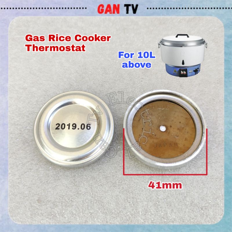 GANTV 10L Above Commercial Gas Rice Cooker Steel Circular Thermostat Temperature
