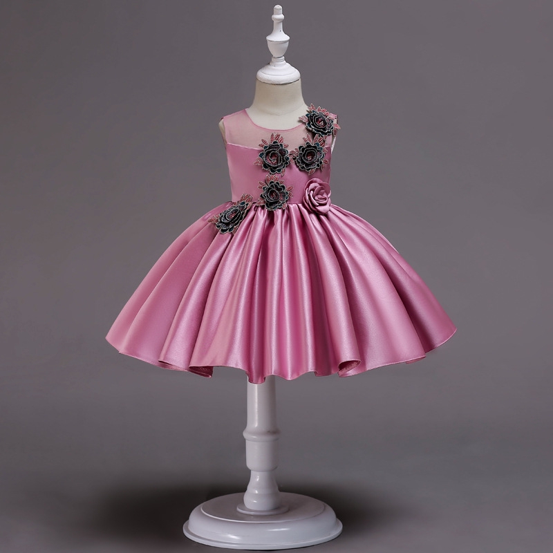 Girls Dress Elegant Flower Tutu Princess Children Party Dress