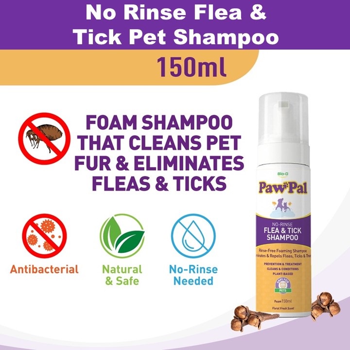BioD PawPal No Rinse Flea And Tick Pet Shampoo Floral Fresh (150 ml