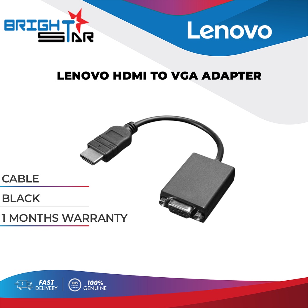 Lenovo Hdmi To Vga Adapter Cable Shopee Malaysia