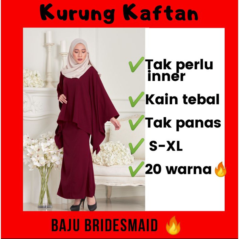  Baju  kurung Kaftan  batwing kaftan  TIDAK PERLU INNER 