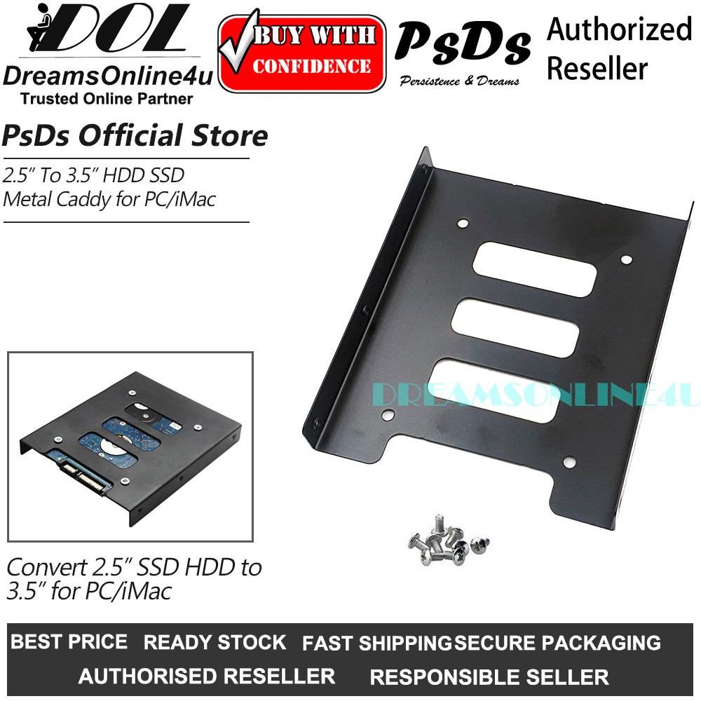 2 5 Inch To 3 5 Inch Hdd Ssd Non Corrosion Metal Caddy Adapter Holder For Desktop Pc Imac With Screws Ready Shopee Malaysia