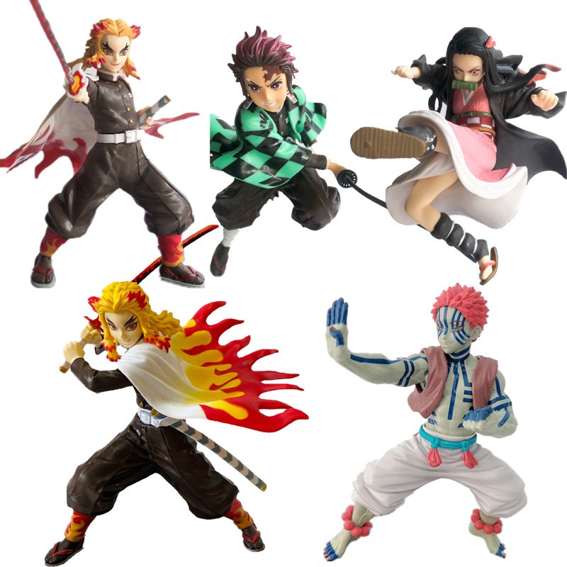 Demon Slayer Kimetsu No Yaiba Gk Rengoku Kyoujurou 16cm Akaza Action Figure Mugen Train Tanjiro Nezuko Shopee Malaysia