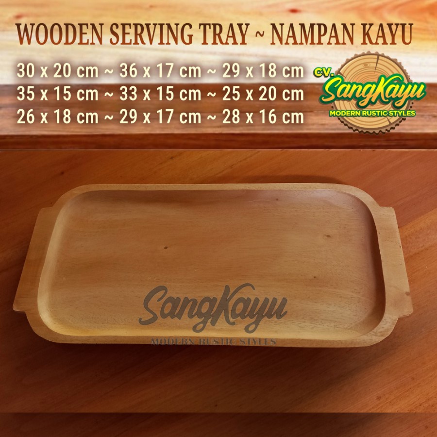 KAYU Wooden serving tray Mahogany Teak Wood tray Wooden serving tray