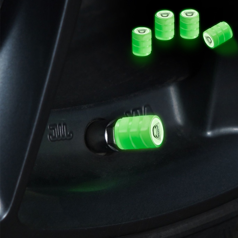 4pcs Luminous Car Tire Air Cap Rubber Silicone Auto Tire Tyre