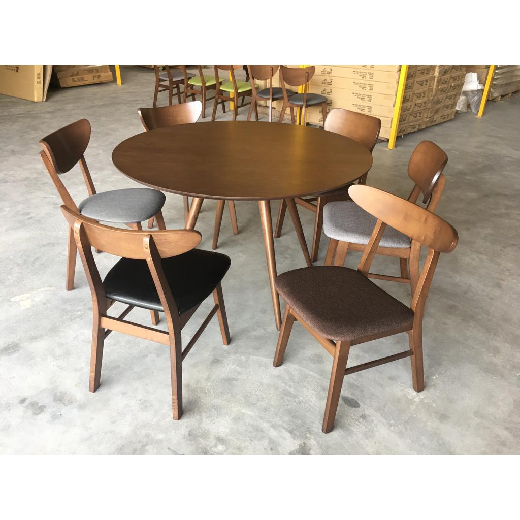 R1 6 Gf 03 Brownish Grey Round Dining Room Set Shopee Malaysia