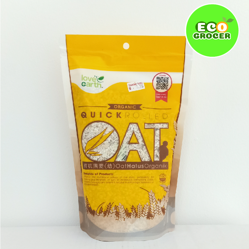 Love Earth Organic Quick Rolled Oats 400g Shopee Malaysia