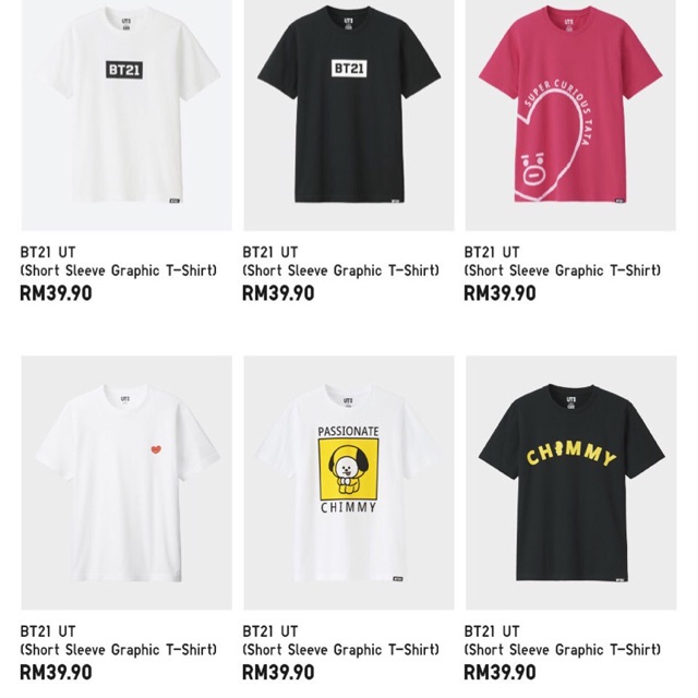 BT21 x Uniqlo T-shirts (OFFICIAL) | Shopee Malaysia