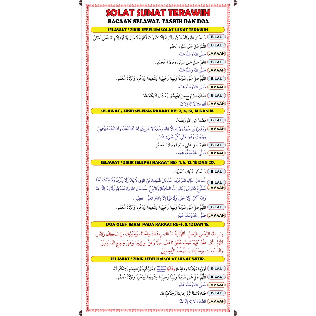 Bacaan Bilal Tarawih Dan Cara Menjawabnya Lengkap Arab Latin