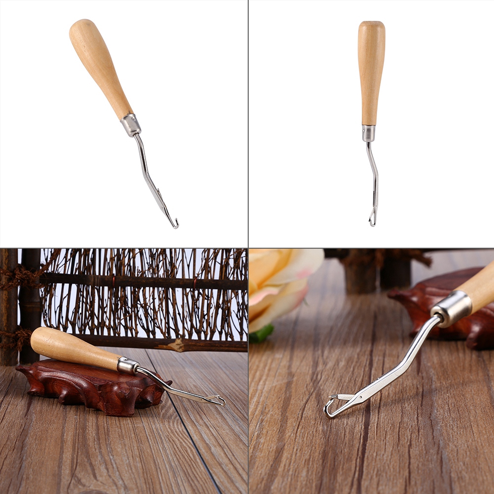 1pc Wood Handle Latch Crochet Hook Hair Weave Needle Wigs Knitting
