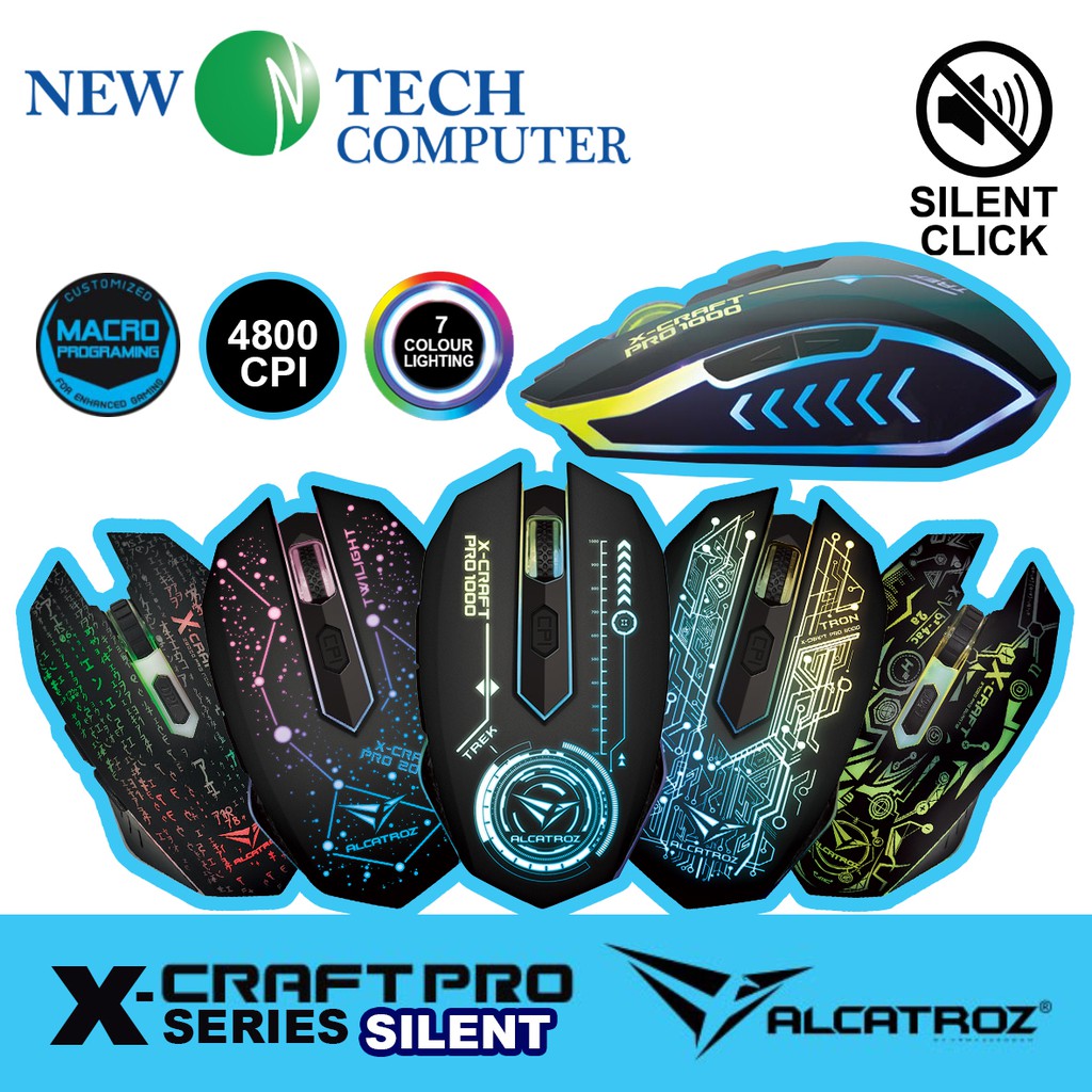 Alcatroz X Craft Pro Silent Usb Gaming Mouse Shopee Malaysia