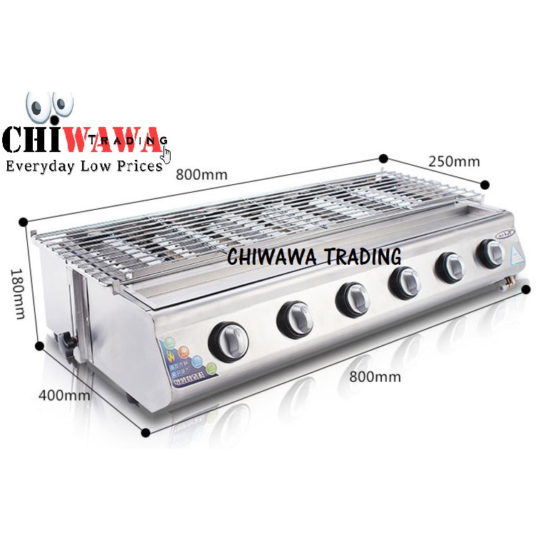 【6 Burners】CE Approval Gas BBQ Grill 2800Pa Stainless Steel Roast Barbecue Stove