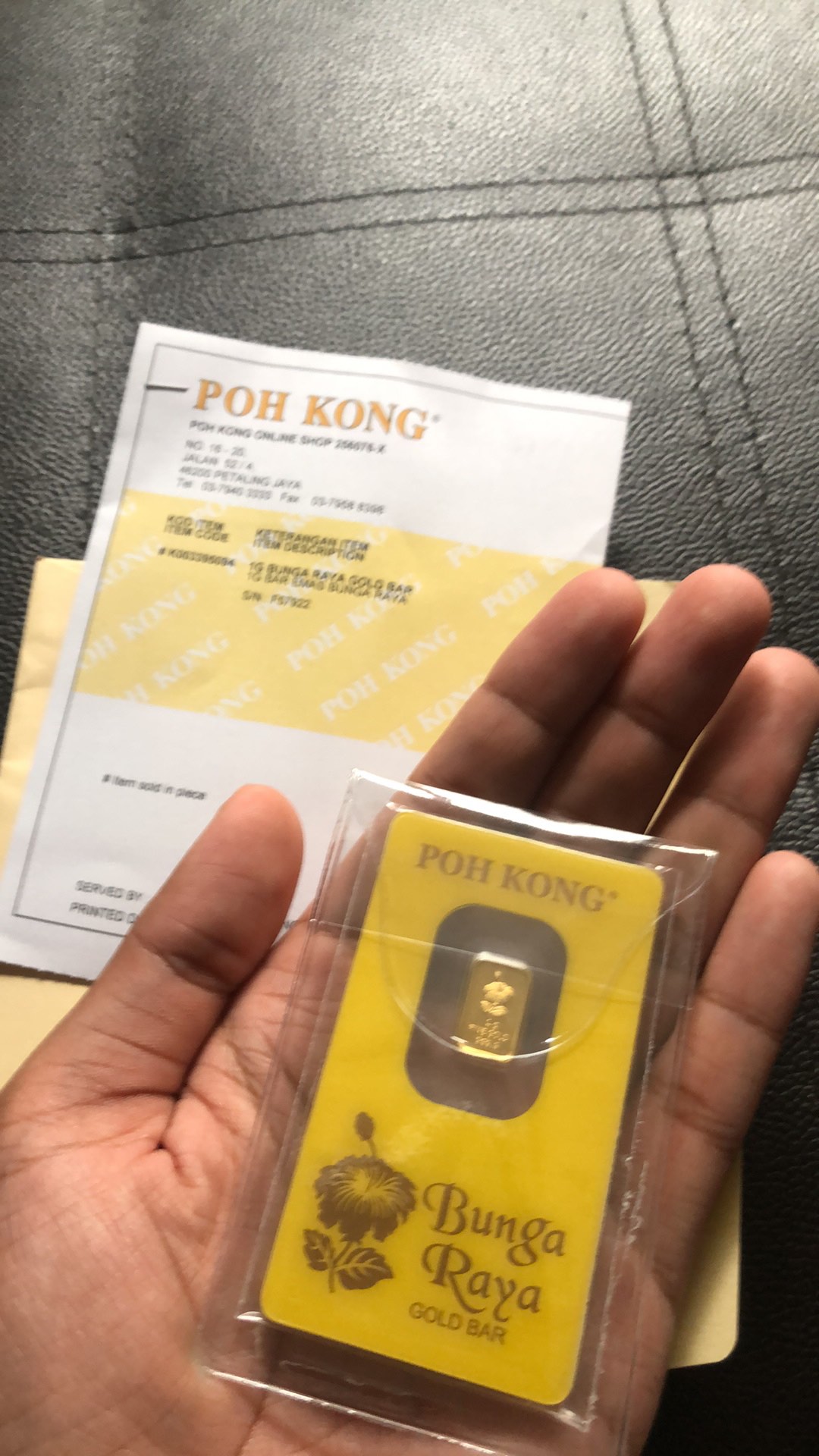  Poh  Kong  Bunga Raya Gold Bar 1g Shopee Malaysia 