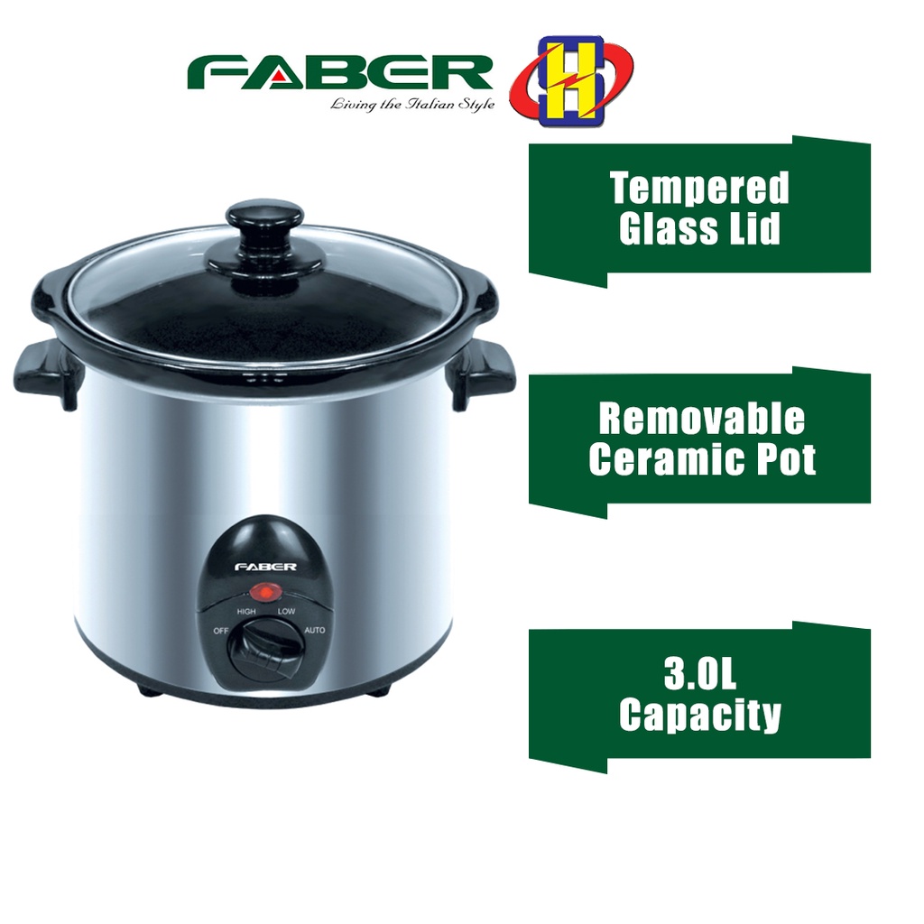 Faber Slow Cooker (3.0L/200W) Removable Ceramic Pot FSC 530 SS