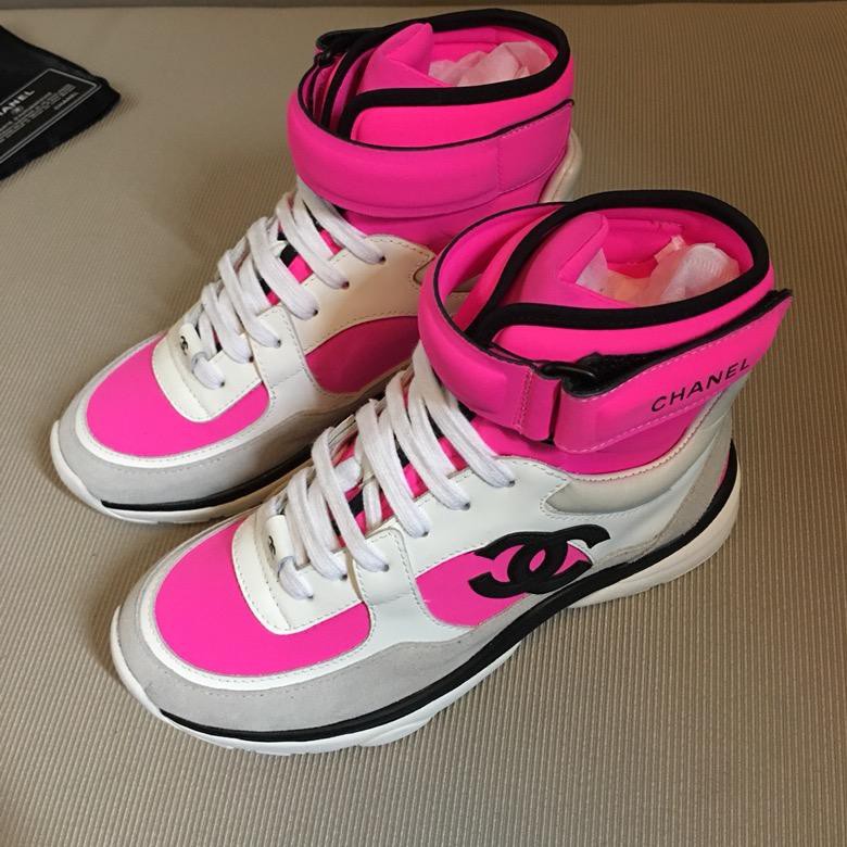 chanel pink high tops