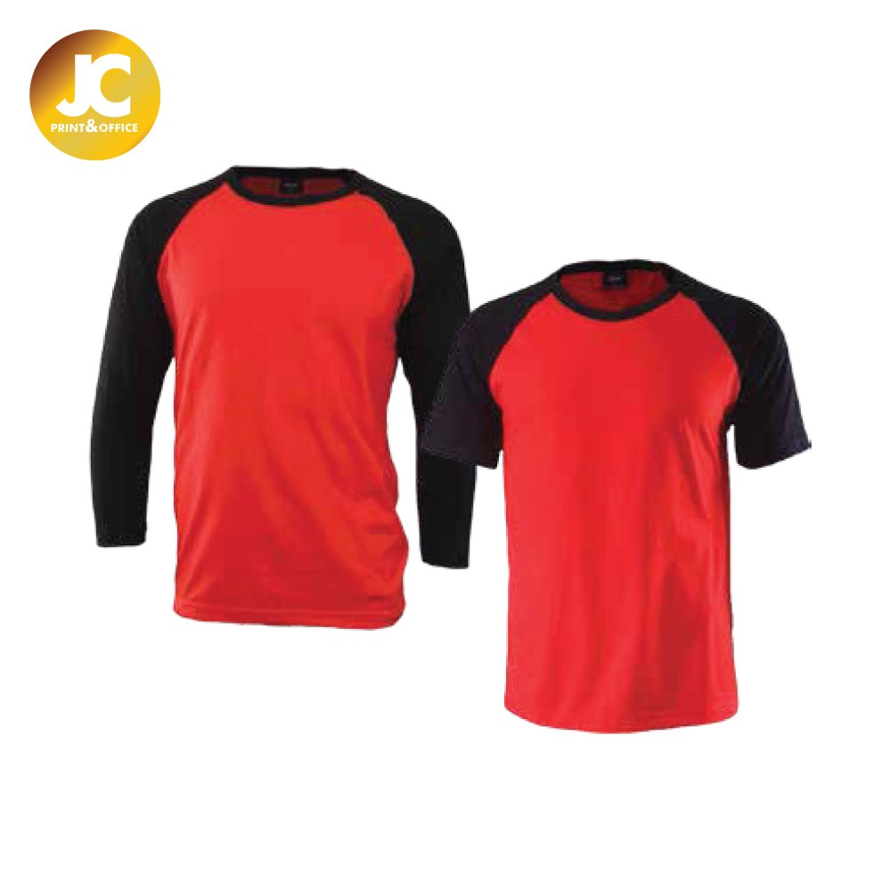 red and black raglan