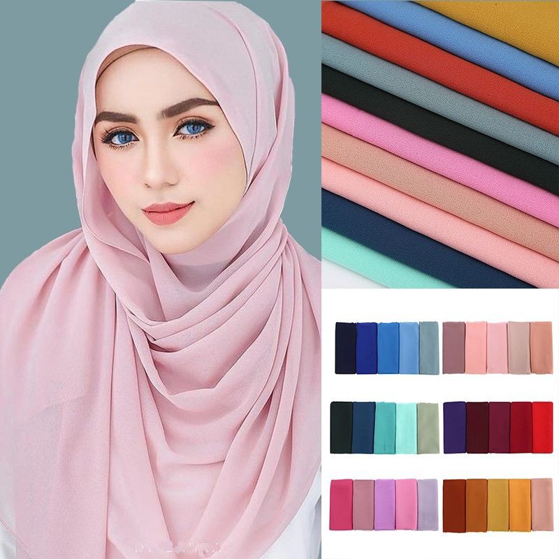Shawl Heavy Chiffon l Shawl CHIFFON Panjang tudung ( 1.8cm x 68cm )