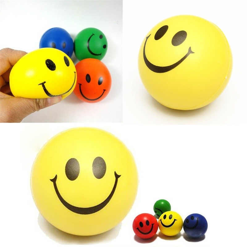 2PCS Smiley face ball Decompression Vent Stress ball toy Mood Reliever ...