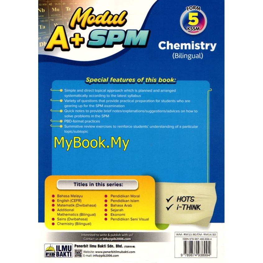 Myb Buku Latihan Modul A Spm Tingkatan 5 Chemistry Kimia Dwibahasa Ilmu Bakti Shopee Malaysia