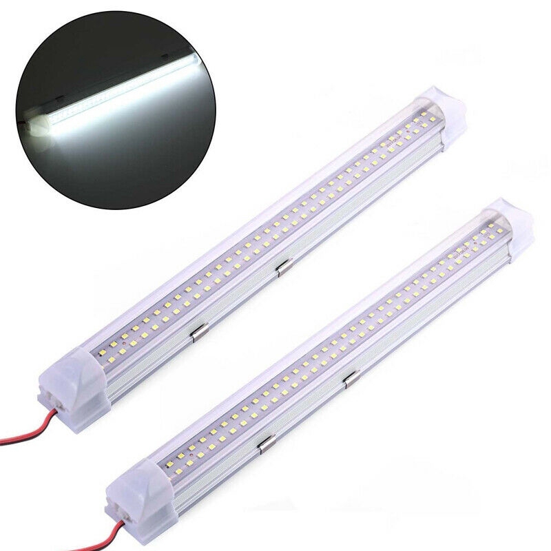 thumbnail image 2 of 2-Pack 72 LED 12V Cold White Interior Light Bars With ON/OFF Switch For Van RV 2 of 5