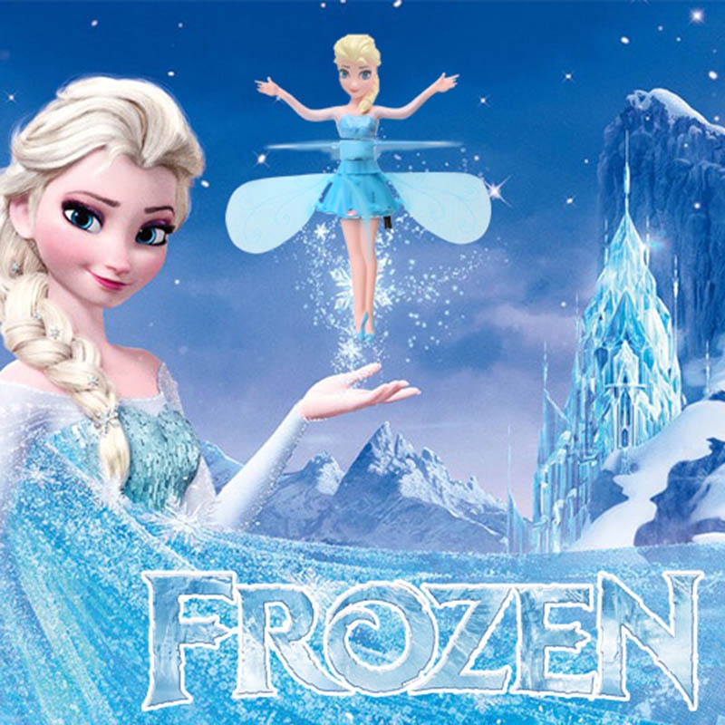 Frozen Princess Elsa Fairy Magical Flying Suspended Aircraft Control Flying Dolls Figure Girls Toys