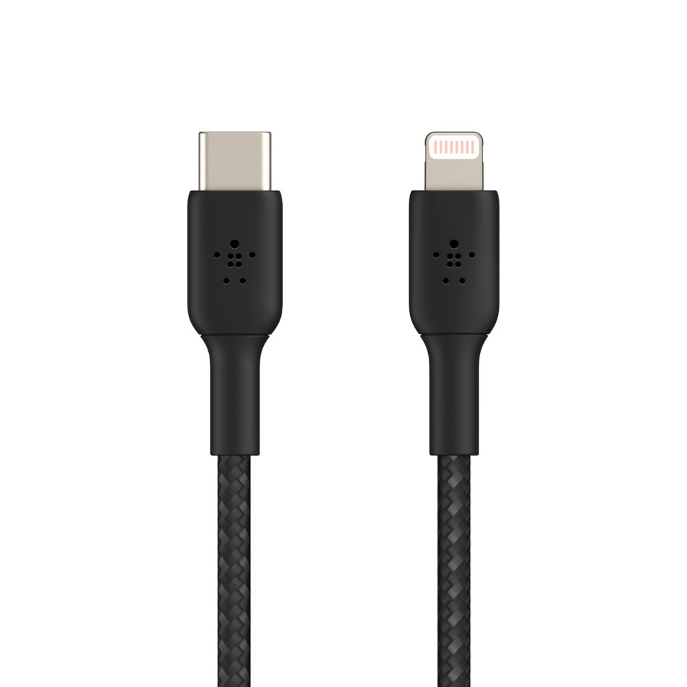 Original Belkin CAA004bt1M BOOST↑CHARGE™ Braided USB-C to Lightning Cable (1M / 3.3ft) - Black/White