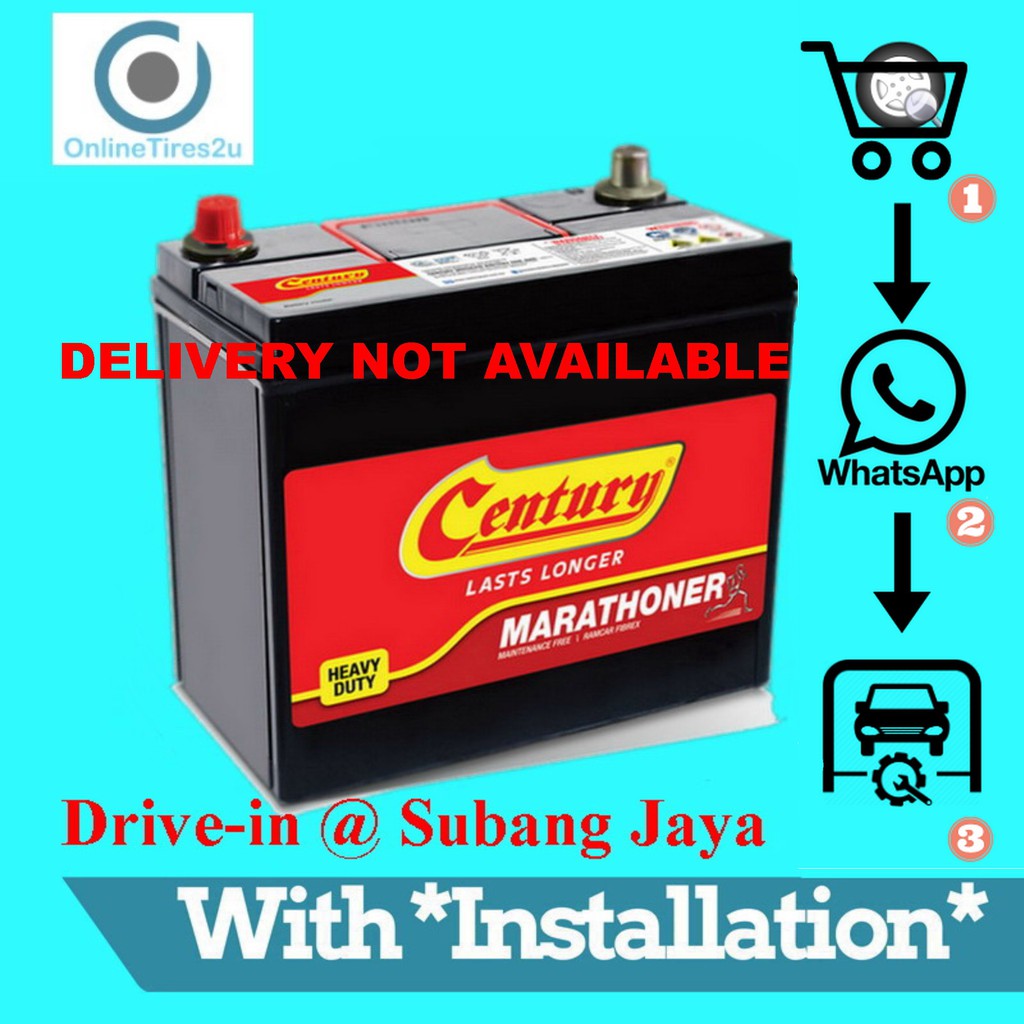 Century Car Battery Ns40zl 38bl With Installation Shopee Malaysia