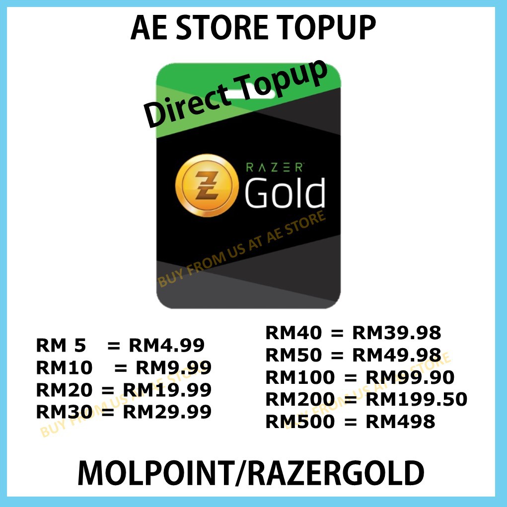 Razer Gold Mol Point Zgold Credit Razergold Molpoint Shopee Malaysia