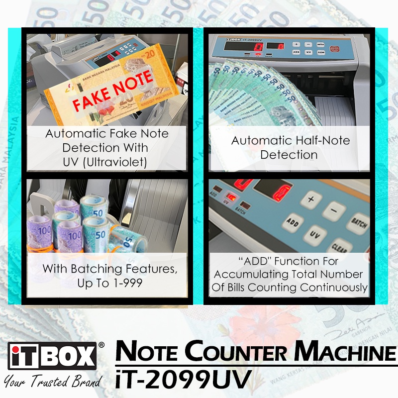iTBOX Note Counter Machine iT-2099UV | Money Cash Counter Machine