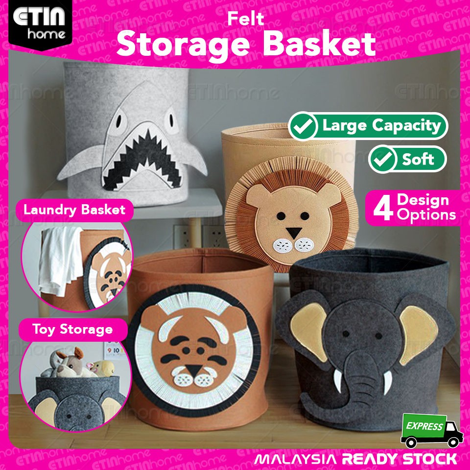 Toys Basket Felt Storage Basket Laundry Bag Camping Storage Bin
