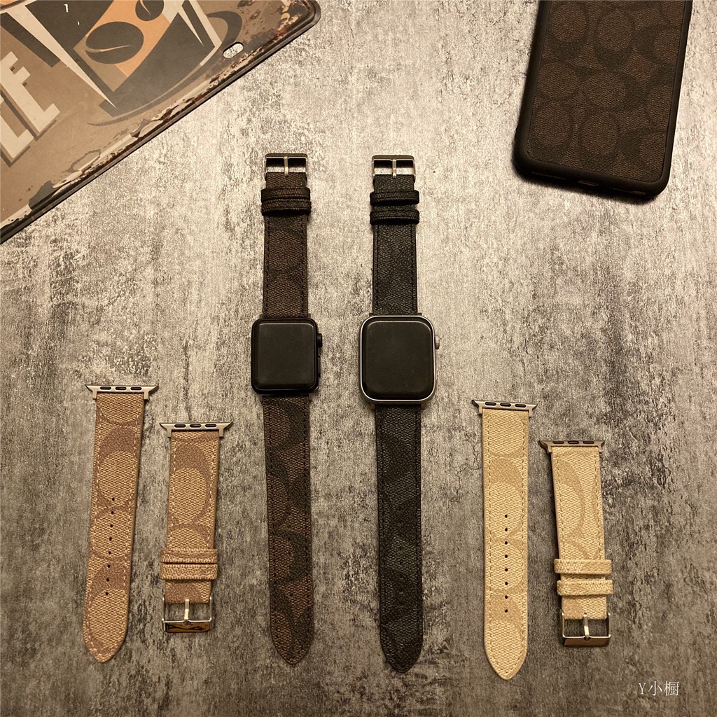 Fashion Leather strap for iwatch series 9 S8 Ultra 7 6 5 SE 4 3 2 Fashion band for iwatch 41mm 45mm 38mm 40mm 42mm 44mm casual band couple strap Smart watch wearable accessories