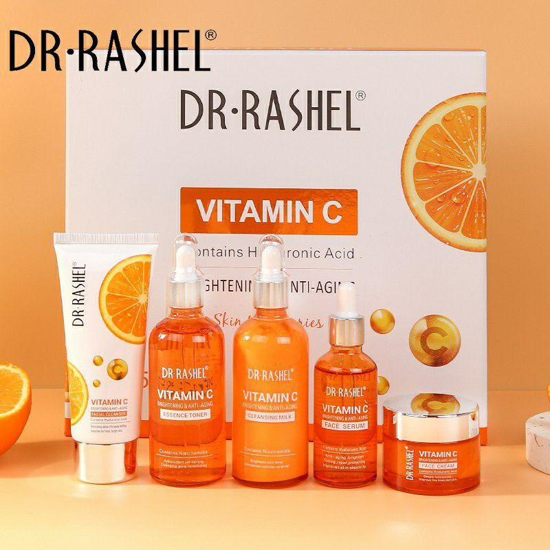 Dr Rashel 5 In 1 Vitamin C Original Set Toner Day Cream Night Cream Face Serum Cleanser Face Cream