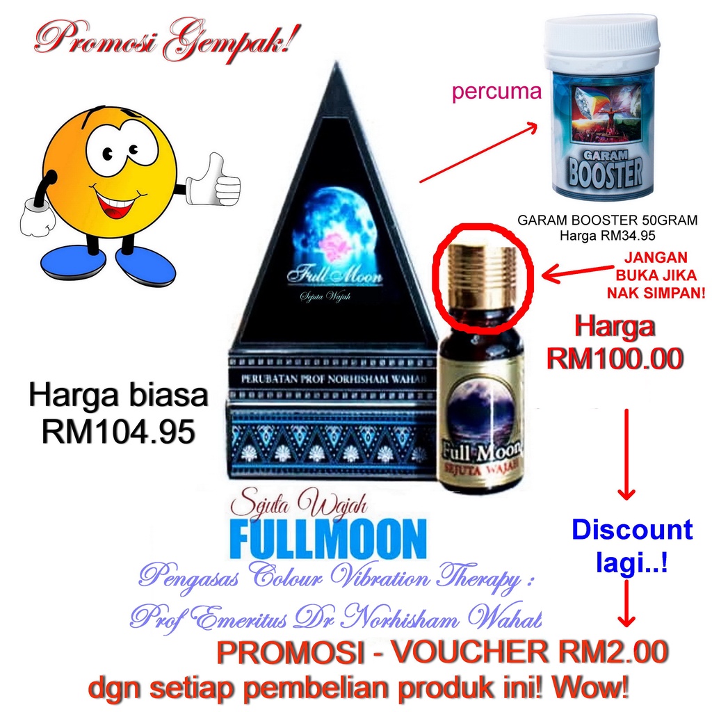 Buy Sejuta Wajah Full Moon Cvt Promosi Gempak Beli 1 Sejuta Wajah Dan Dapatkan 1 Garam Booster 50gsm Percuma Seetracker Malaysia