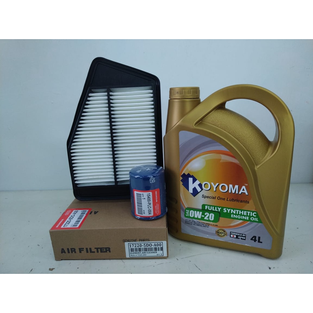 HONDA ACCORD T2A 2.0 AIR FILTER + OIL FILTER + KOYOMA 0W20 FULLY SYNTHETIC ENGINE OIL Shopee
