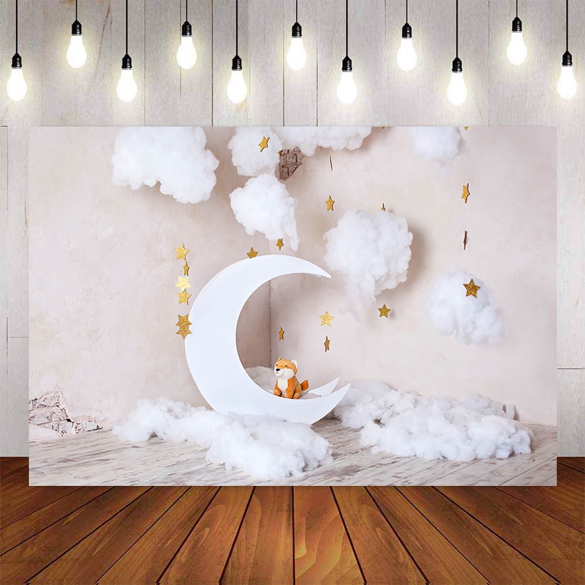 Photography Background Baby Newborn Golden 3D Star Moon Cotton Party  Portrait Backdrop Photo Studio Photocall Photo Prop | Shopee Malaysia