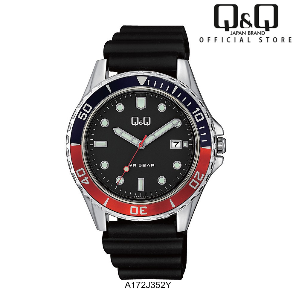 Q&Q Japan by Citizen Men's Rubber Analogue Watch A172 | Shopee Malaysia