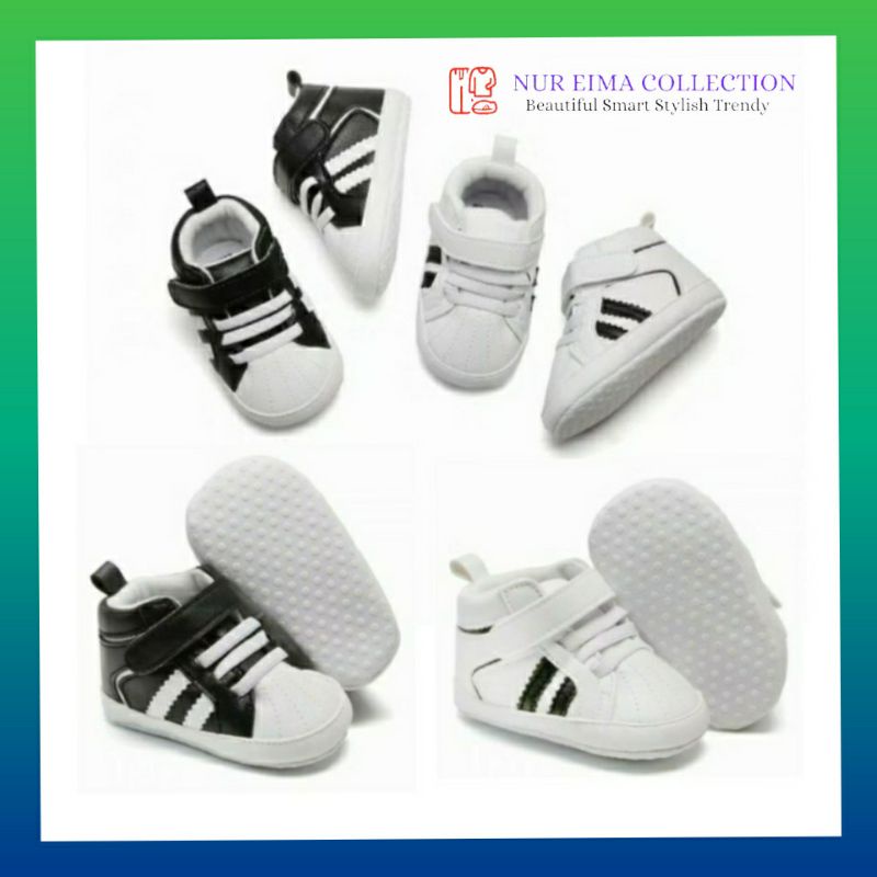 Prewalker Hi Cut A D I D A S Baby Shoes Newborn Boy Shoes Girl Shoes Kasut Budak Lelaki Kasut Budak Perempuan Kasut Raya
