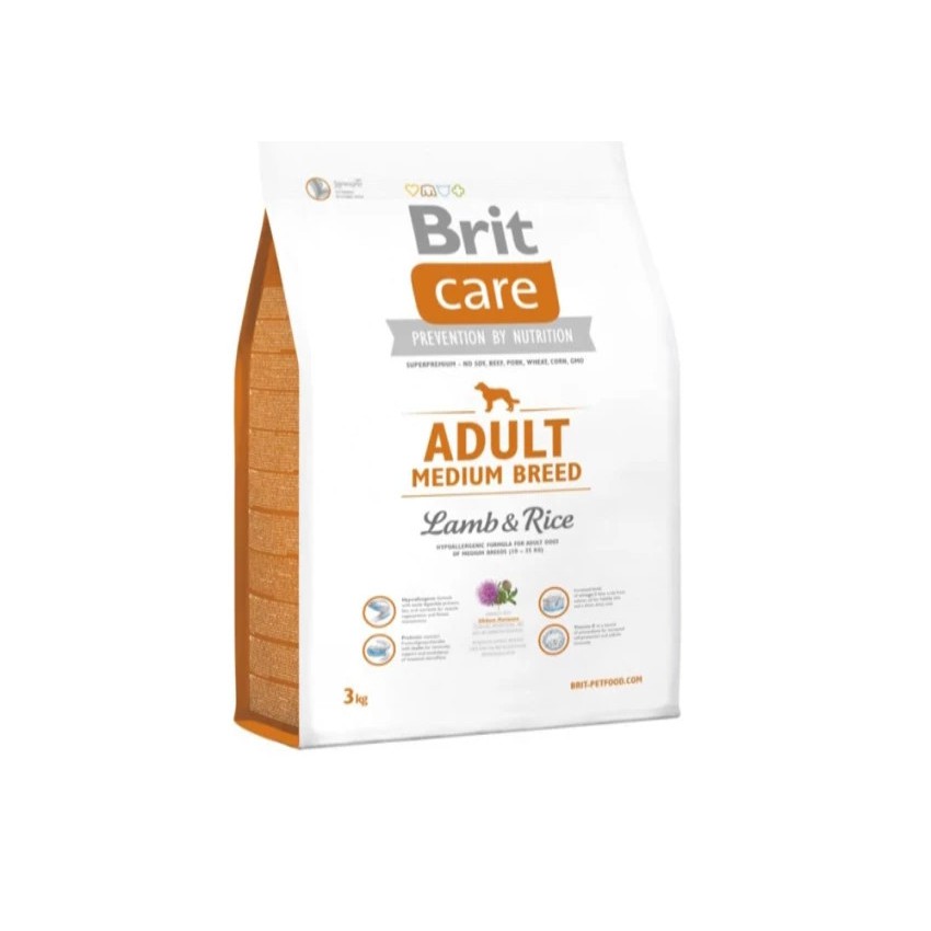 brit care adult medium breed lamb & rice