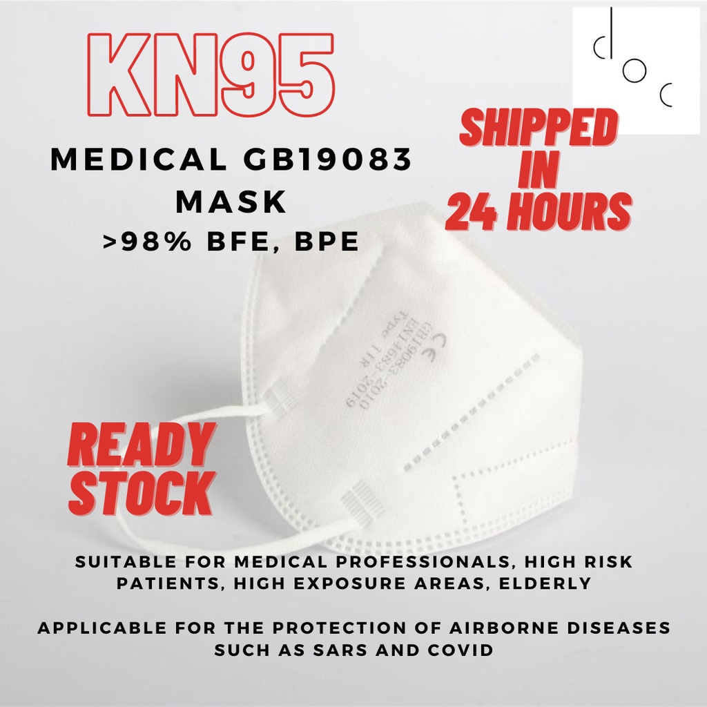 KN95/N95 FFP3 MEDICAL Grade 5ply Protective Face Mask Hospital Use GB19083 KKM approved Half