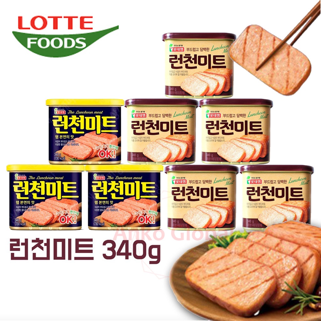 Lotte Luncheon Meat 韩国 乐天午餐肉【340g x 1 Can】Pork + Chicken Shopee