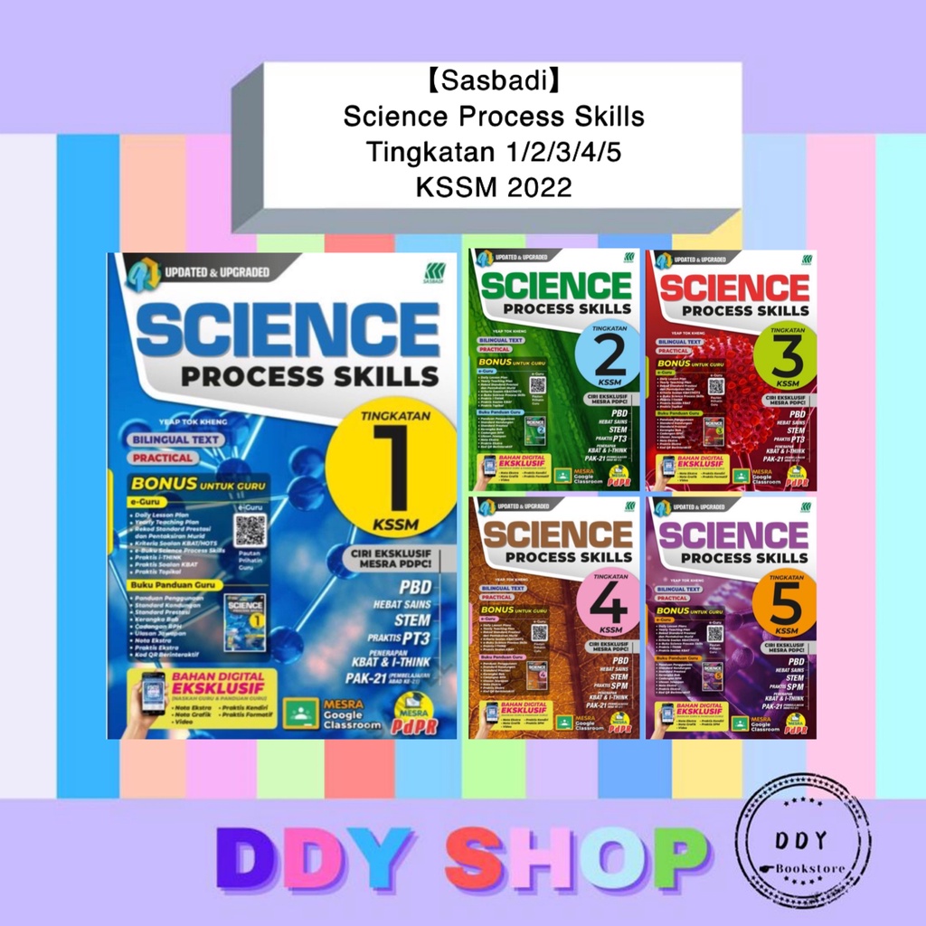 Sasbadi Buku Latihan Science Process Skills Kssm Tingkatan 1 2 3 4 5 2022 Pt3 Spm Pbd Pak 21 Shopee Malaysia