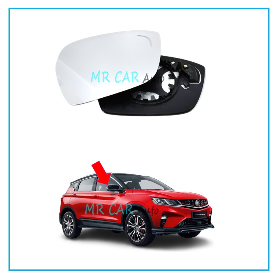 PROTON X50 SIDE MIRROR GLASS WITH LED BSM(BLIND SPOT) (OEM) Shopee