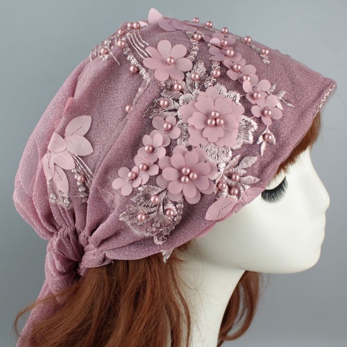 Aesthetic Vacation Long Embroidered Lace Scarf Hat