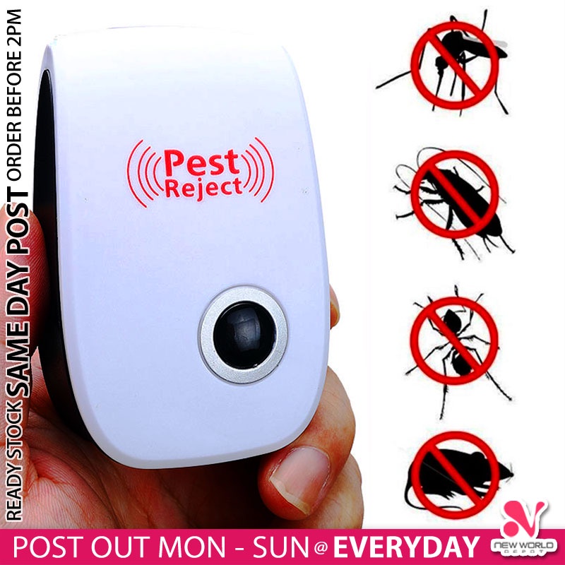 《 》Ultrasonic Pest Repellent Anti Mosquito Mouse Cockroach Electric Repeller Control Penghalau Serangga超声波驱虫器