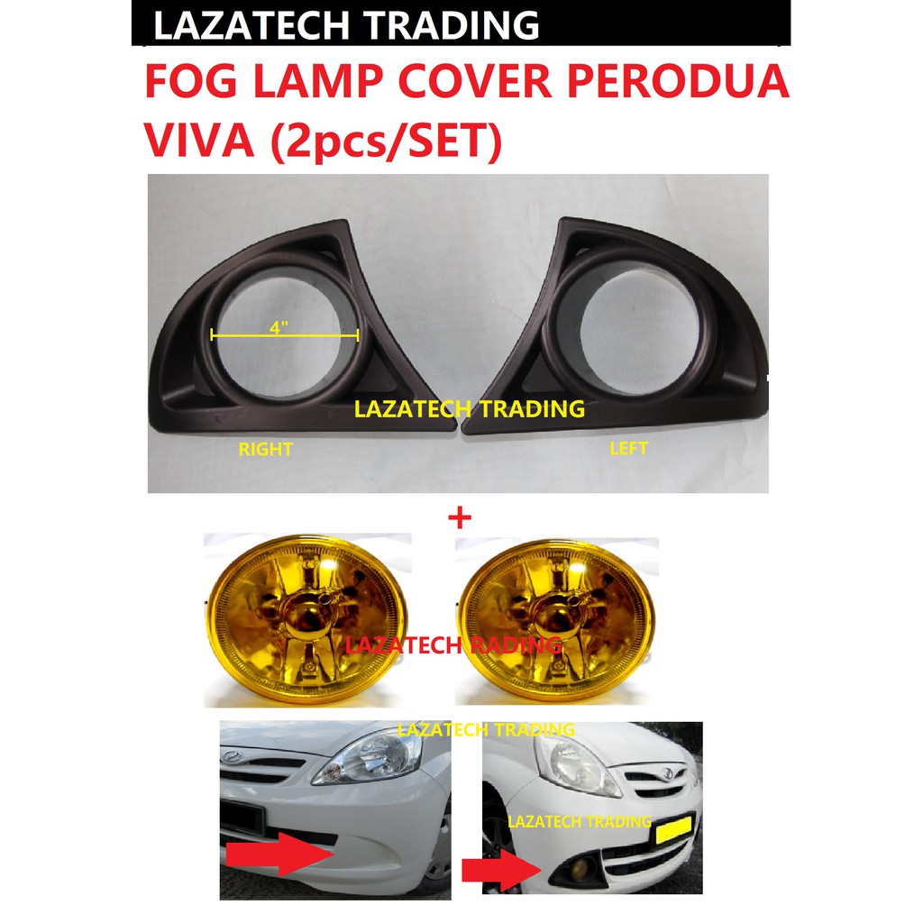 Fog Lamp Cover Viva Low Spec 4 Inch Hole Harga Untuk Cover Saje Shopee Malaysia