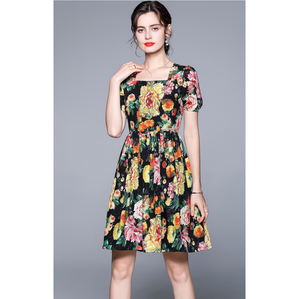 Fashion Clickers Women Fashion Floral Dress 1007-02